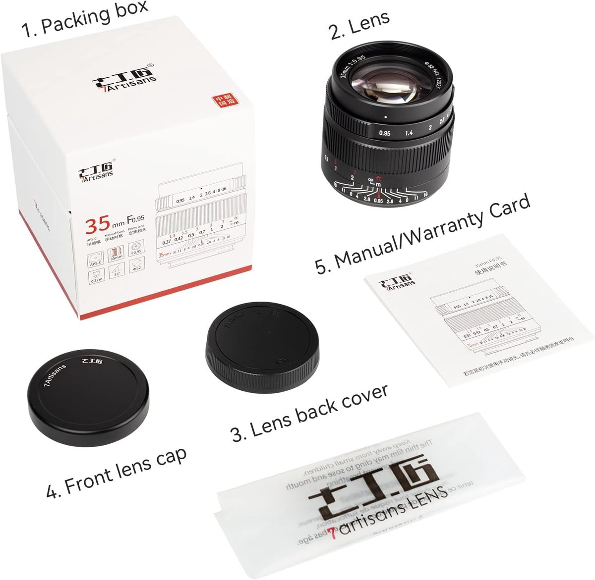 7artisans 35mm f0.95 Groot diafragma APS-C spiegelloze camera's Lens Compact voor Fuji X-T1 X-T2 X-T3 X-T20 X-T30 X-E1 X-E2 X-E3 thumbnail 5