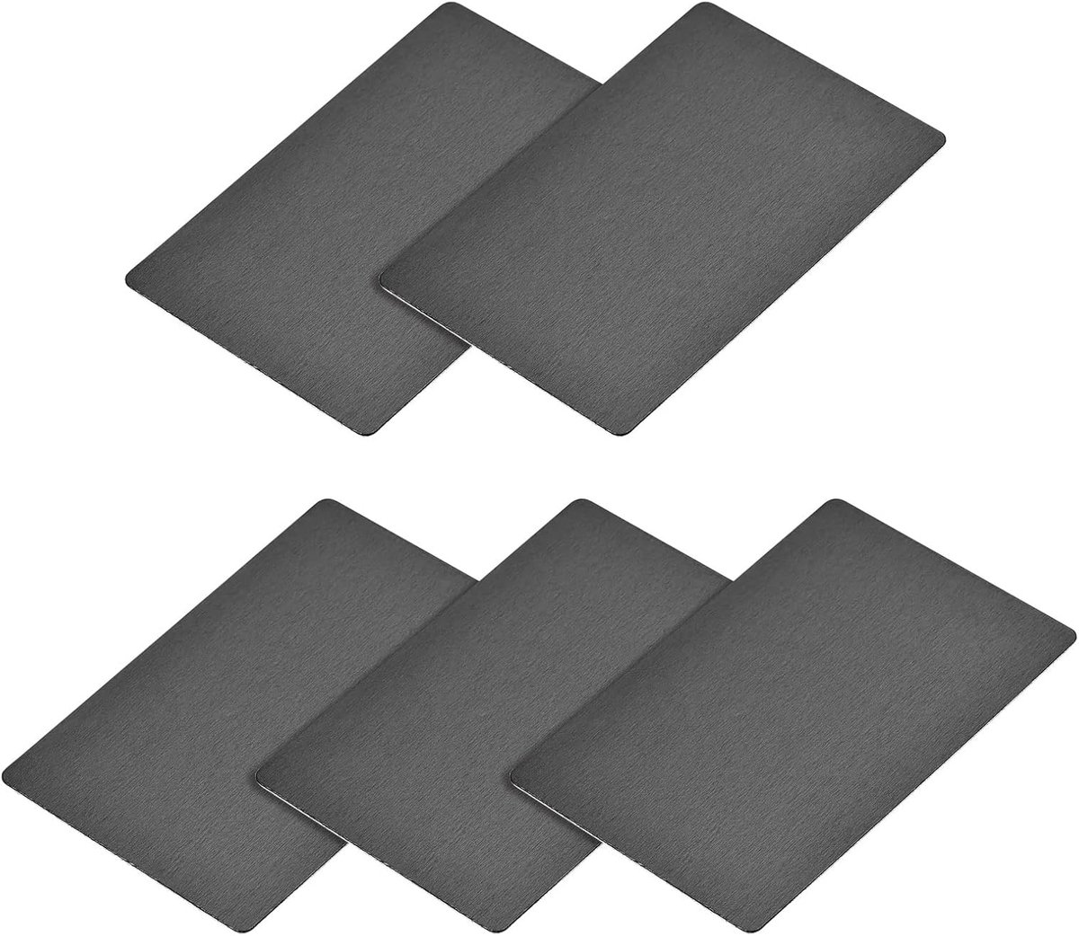 Lege metalen kaart (100 mm x 60 mm x 0,5 mm) 5 stuks geanodiseerd aluminium naambordje - voor huis interieur knutselen signaal uitgum zwart
