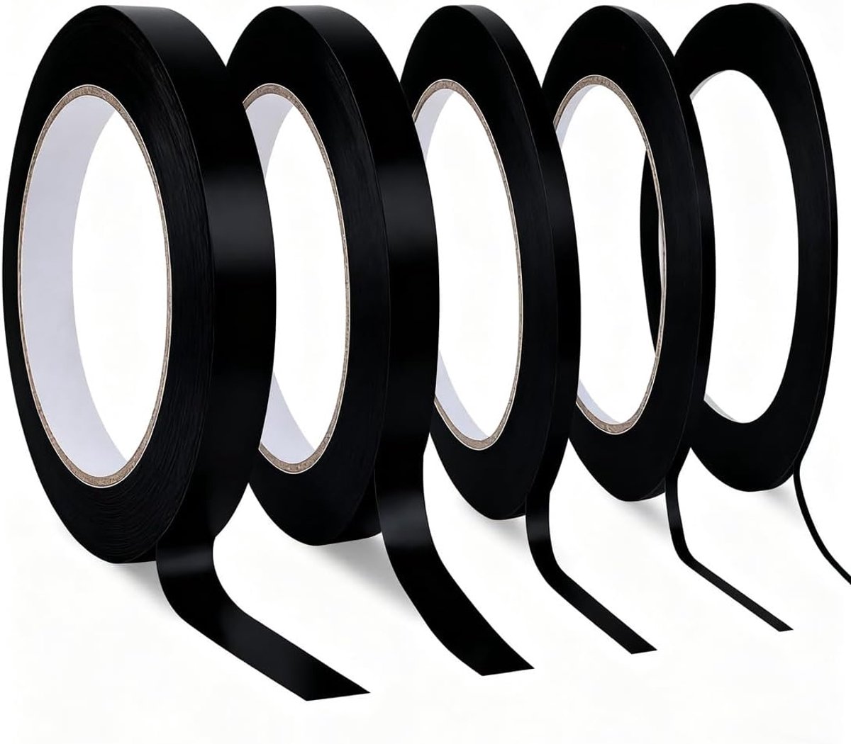 Hechtband 5 Rollen - Geel 3/5/8/10/12 mm - Sterk en scheurbestendig - Ideaal voor modelbouw en DIY - SnelShoppen