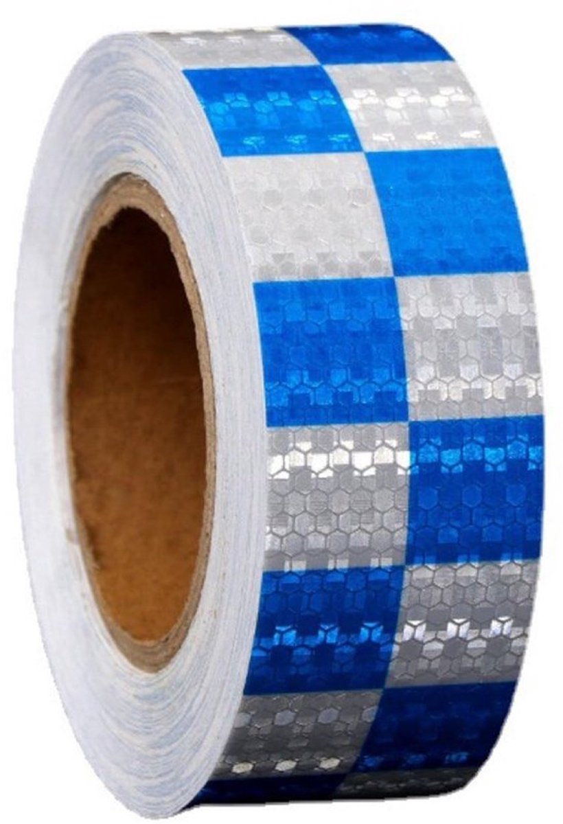 Reflectietape 3m x 50mm - Hoge Zichtbaarheid - Waterdicht PVC - Veiligheidsmarkering - Luminiserende Tape - Geschikt voor Binnen/Buiten - Waarschuwingsband
