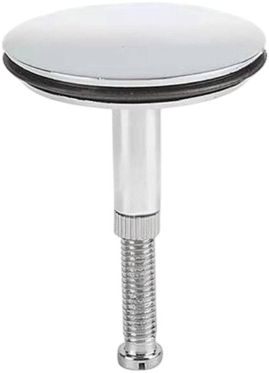 Badkuipstop Universele Stop - Afvoerstop - Wastafelsluiting - Verstelbare Schroef - Roestvrij Staal - 43 mm Buitendiameter