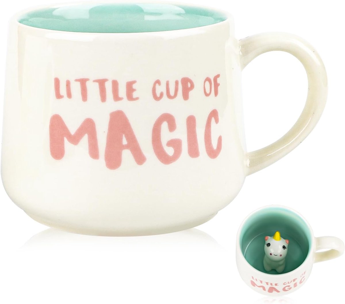 Eenhoorn-cadeaus voor vrouwen, meisjes, vriendin, grappige 3D-dierenmok, 350 ml, grappige spreuk-mok, schattige keramische koffiebeker, verjaardagscadeau voor bruiloften, eenhoorn-liefhebbers (blauw)