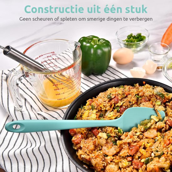 Spatels 2 Stuks Hittebestendig tot 315℃ (Wintertaling) - Antiaanbaklaag Flexibele Naadloze Deegschraper Bakken Koken Siliconen Lepel, Spatel met Nylonkern voor Mengen Roeren Schrapen — afbeelding 5