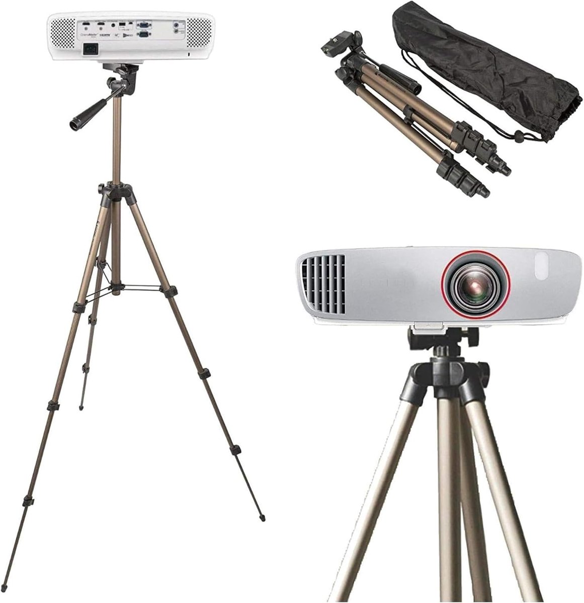 19P 105 cm statief voor mini-beamer compatibel met Dell M110 M115 HD Anker Nebula Capsule Max Mars I II 1 2 Pro Elephas 4500 vivitek Artlii Vankyo Leisure VicTsing VANKYO