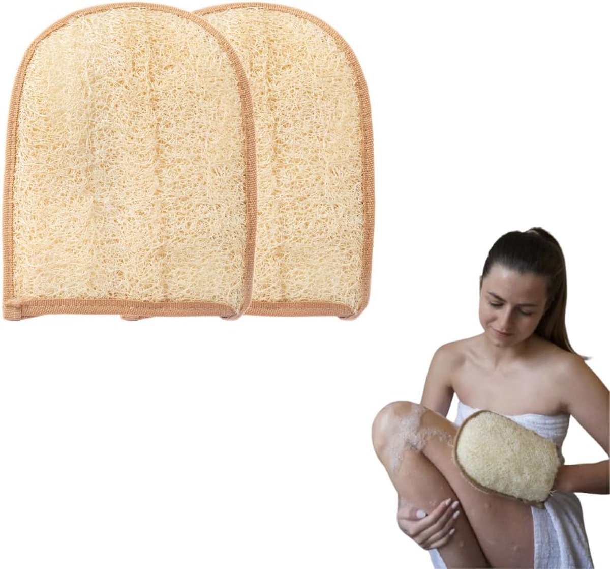 peelinghandschoen natuurlijke Egyptische luffa peeling handschoen luffa spons washandschoen badspons lichaam douche peeling spons luchtfah exfoliërende handschoenen douche fluff body