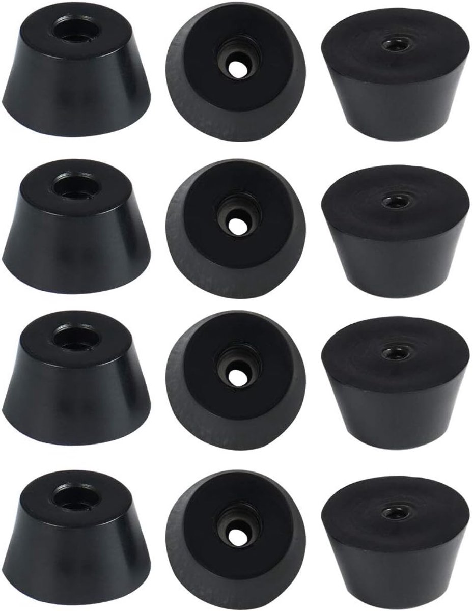 sourcing map 12 stuks. Rubberen voetjes bumperbuffer cabinet pad met metalen schijf D40x30xH22mm D30x40xH22mm