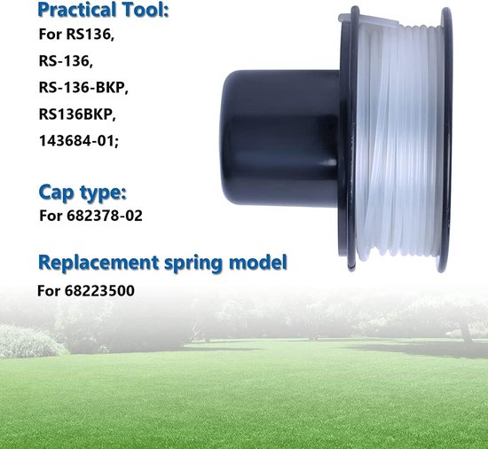 A6226-XJ draadspoel compatibel met Black Decker GL250 GL310 GL360 grastrimmer en grasmaaiers, 4 stuks - Geschikt voor GL360 82300 82310 82312 CST500 grastrimmers en grasmaaiers, gemaakt van nylonhars, automatische voeding — afbeelding 3