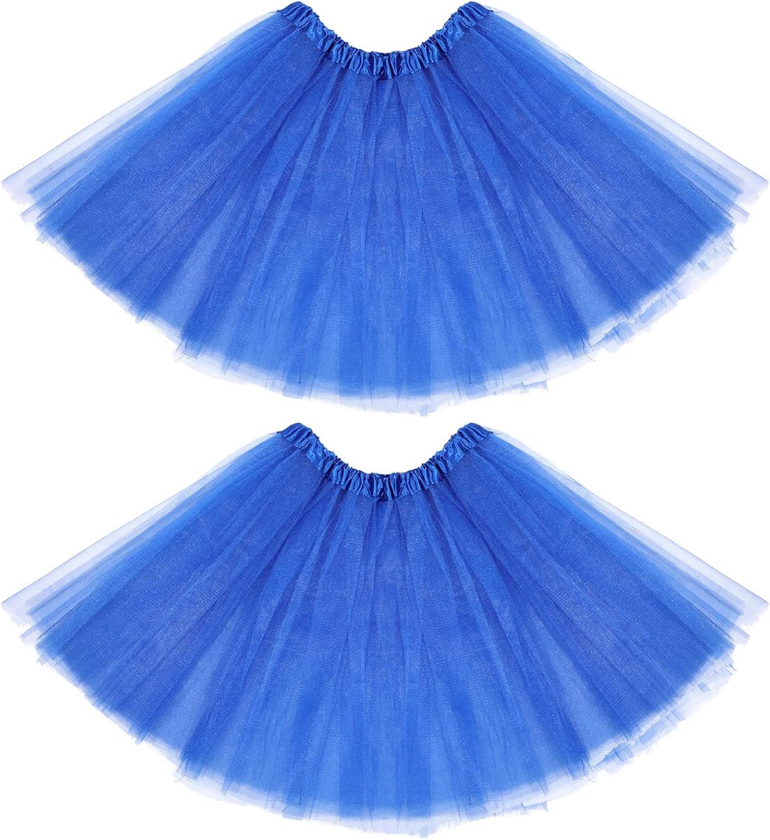 2 Packs Tutu Rok Elastische Lady Tiener Volwassen Tule Tutu Rok Korte Dames 80's Tutu 4 Gelaagde Tule Tutu Rok