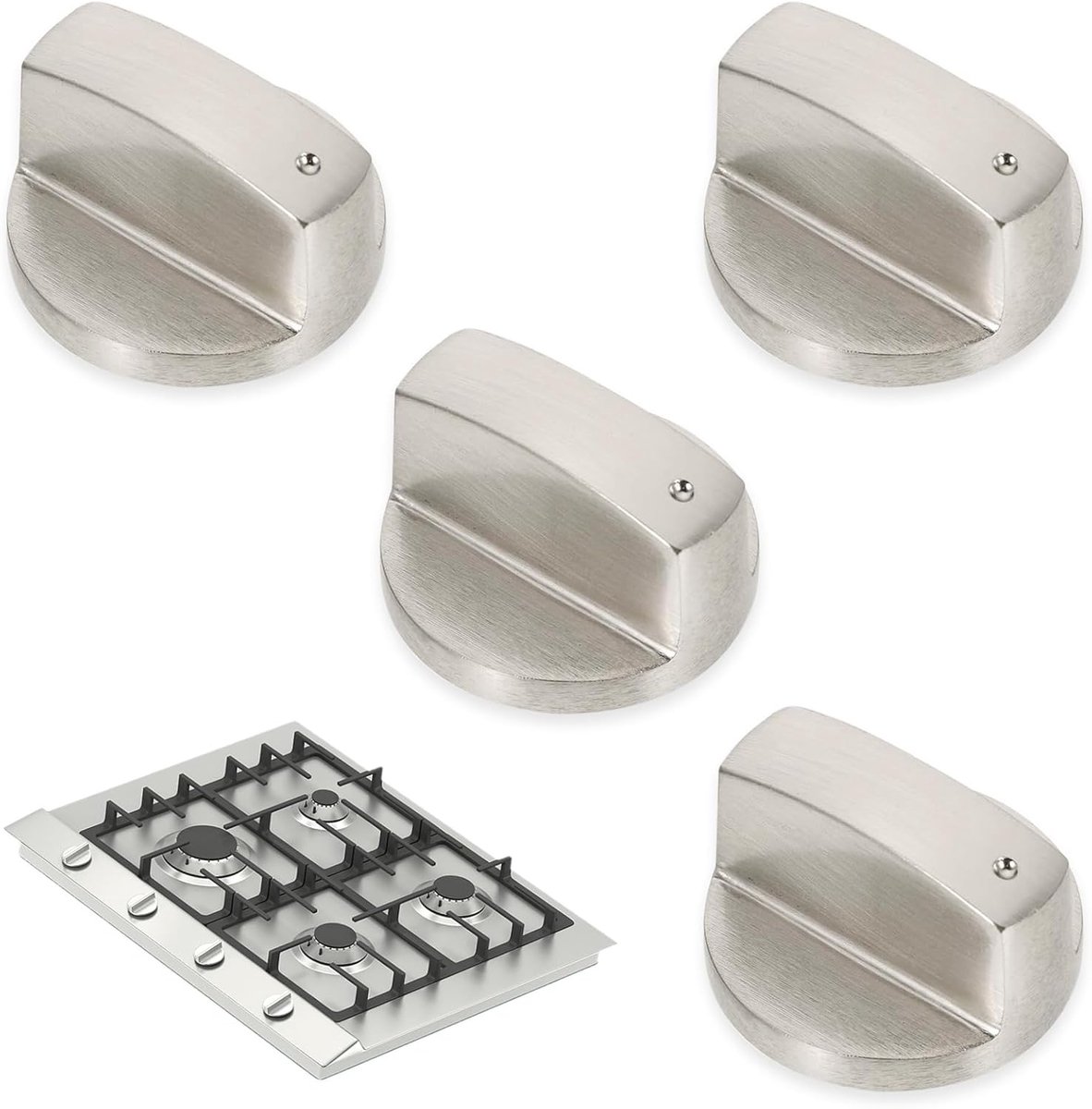 Knoppen 6 mm, Schakelaarknoppen, Gasfornuis Knop, Fornuis knoppen, Metalen Geborstelde Adapters, Universele Gasfornuisknop voor Verschillende Ovenkookplaten