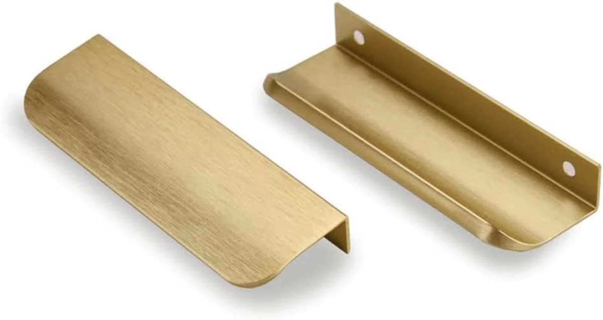 6 stuks Verborgen keukengrepen meubelgreep-goud Onzichtbare Verborgen Pull Handvat keukenkast handgrepen 96mm