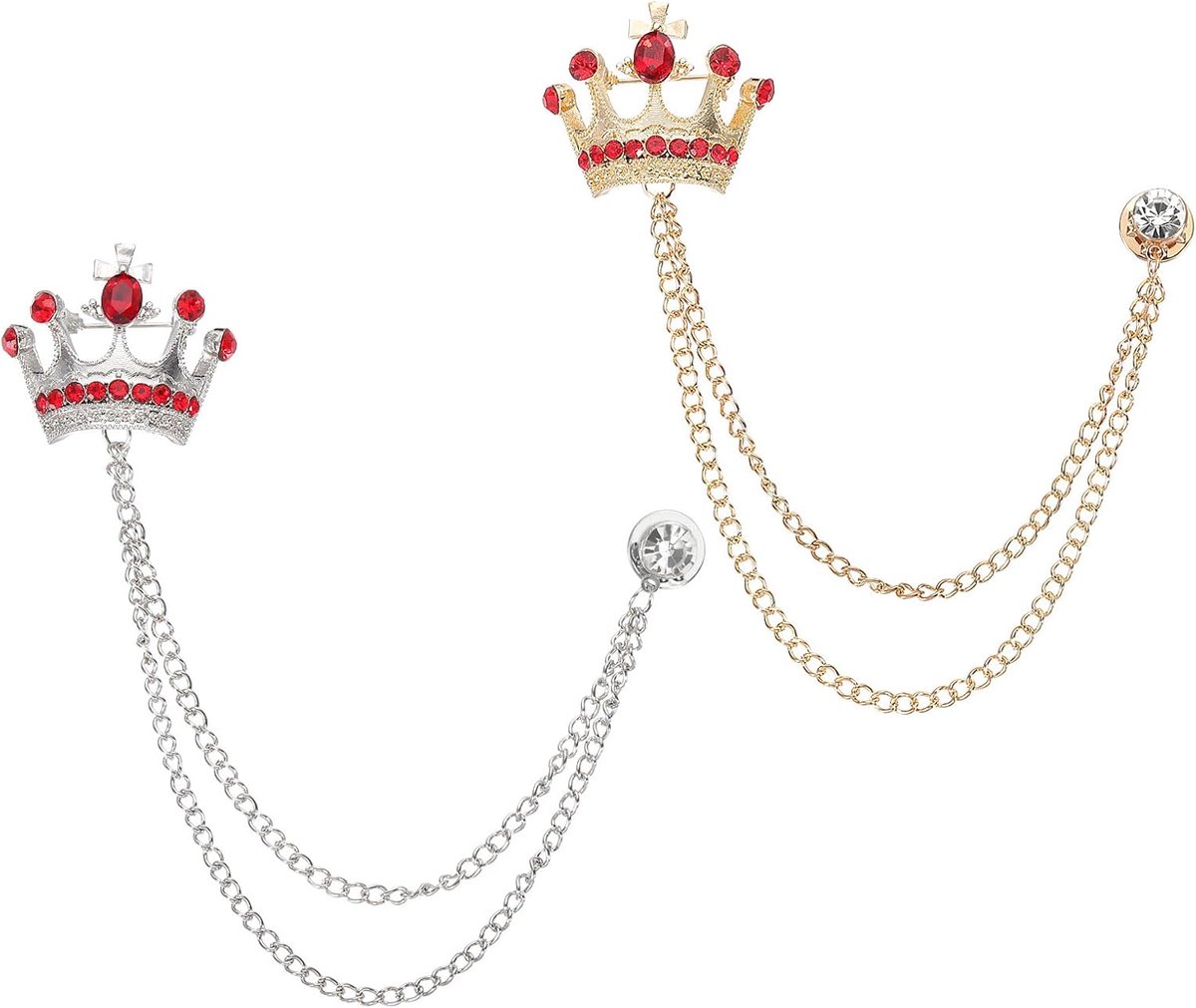 Kroon Opknoping Ketting Broche Pins, Strass Pak Pins Fashion Crystal Reversspeldjes