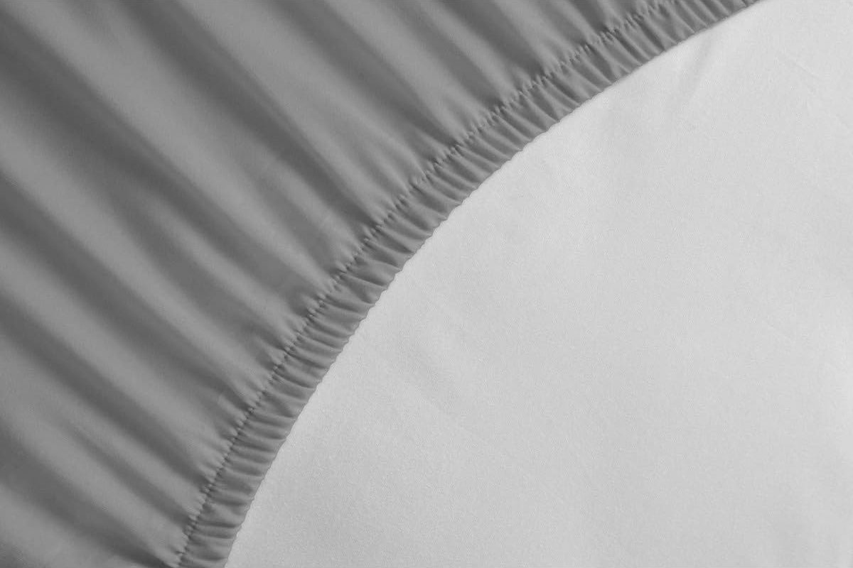 LINGE PASSION, Hoeslaken, lichtgrijs, 180 x 200 + 30 cm, 100% katoen, 57 draden/cm² (label Oeko-TEX)