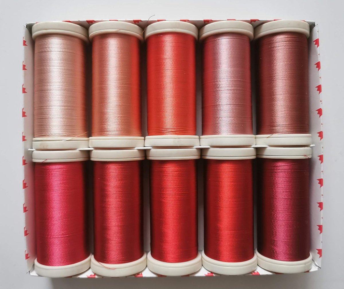(Set 6) 10 Spoelpakket - Prinses Borduurgaren 1000m Rayon 40's