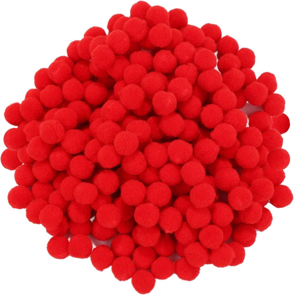 - Pompons, pompon, 20 mm, rode pompon, 125 stuks, naaien, tilda, knutselen, boordballen, pluizige pluche ballen voor grappig doe-het-zelf creatief handwerk, DEK38 x 5