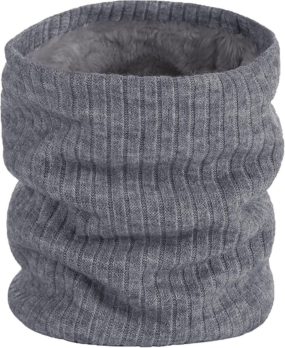 Fleece nekwarmer, thermische snoods, unisex dikke gebreide cirkelsjaal voor fietsen in koud winterweer, voor fiets- en motorsport