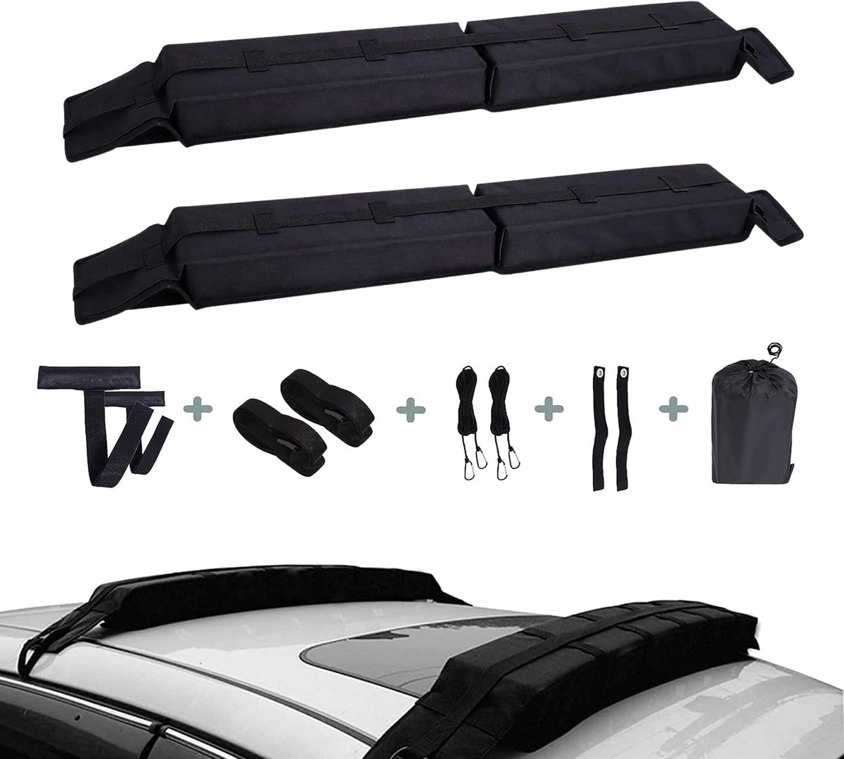 -, Universele Auto-Imperiaal voor op Reis, Zachte Opvouwbare Bagagekussens, Draagbare Draagstang. | Voor reizen, zachte opvouwbare bagagebekleding, draagbare transportstang