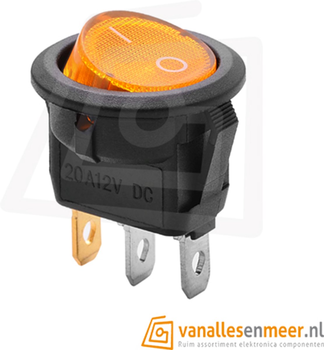 Schakelaar aan/uit rond verlicht 12V 20A