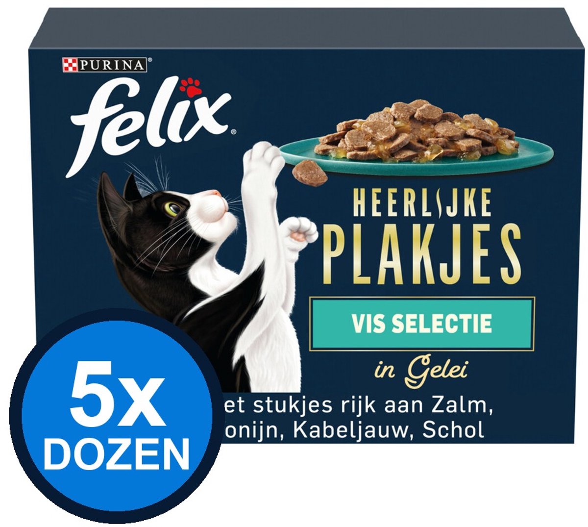 Felix Felix - Heerlijke Plakjes Vis Selectie in Gelei - Kattenvoer Natvoer - 960g