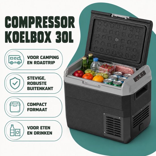 Happy Rhino - Elektrische Koelbox Compressor 30L Single Zone - Vries- & Verwarmfunctie - Elektrisch 12v van Happy Rhino — afbeelding 2