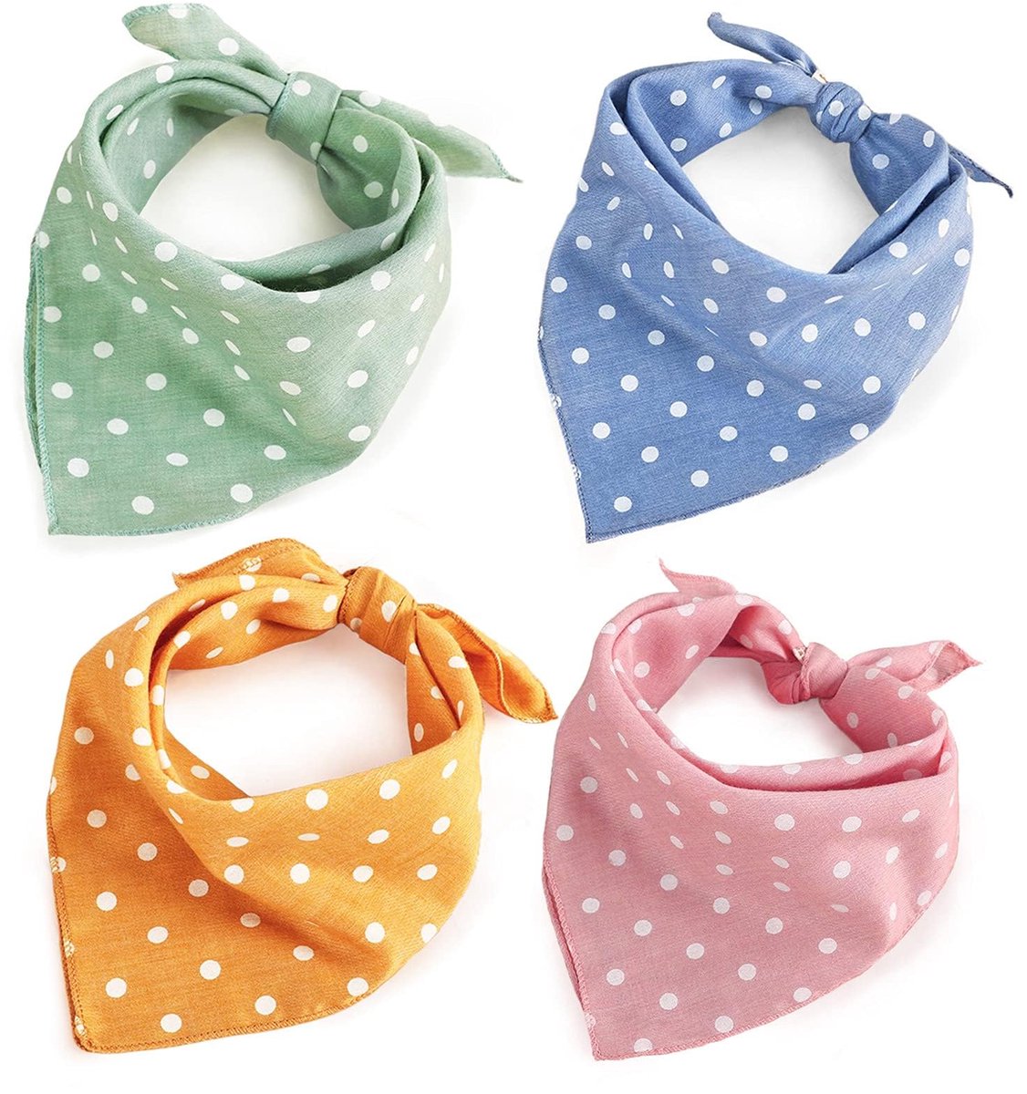 Hondenbandana Set - 4 Stuks - Verstelbaar & Wasbaar - Driehoekige Halsdoek - Voor Kleine, Middelgrote & Grote Honden - Zomer Accessoire
