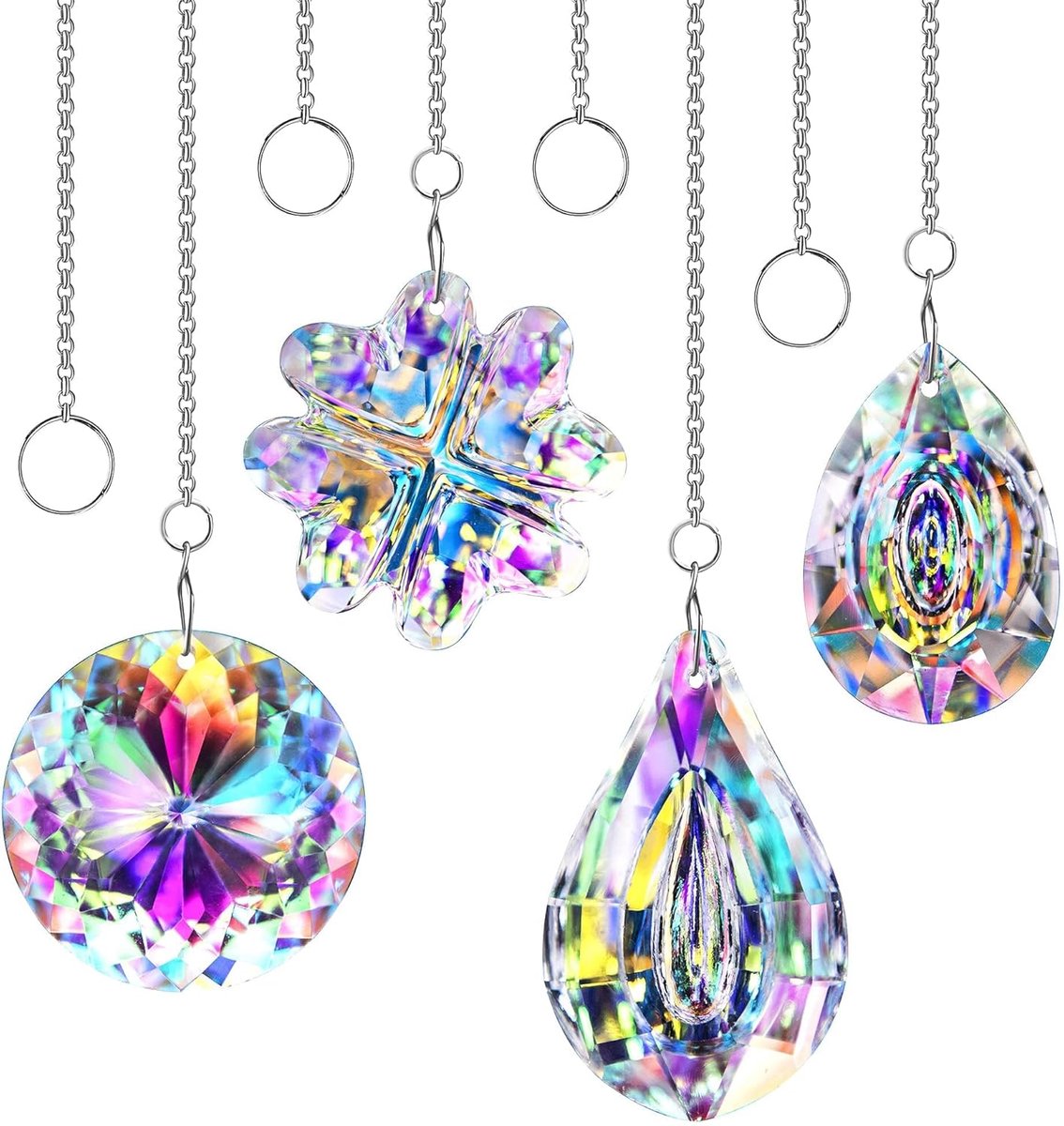 Sander Shop 4 stuks Crystal Suncatchers Voor Venster Opknoping Zon Catchers Indoor Regenbo
