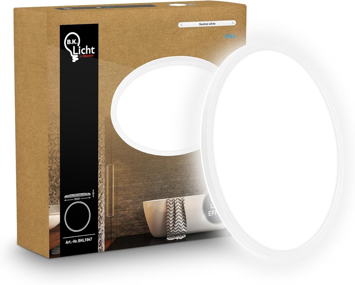 LED Paneel Plafondlamp - Wit - Neutraal Wit Licht - Spatwaterdicht IP44 - Voor Woon- en Keukenruimtes