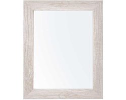 Giftdecor Wandspiegel Verona - grey wash wood - mdf frame - brede lijst - 38 x 48 cm - Gang - Toilet - Kamer