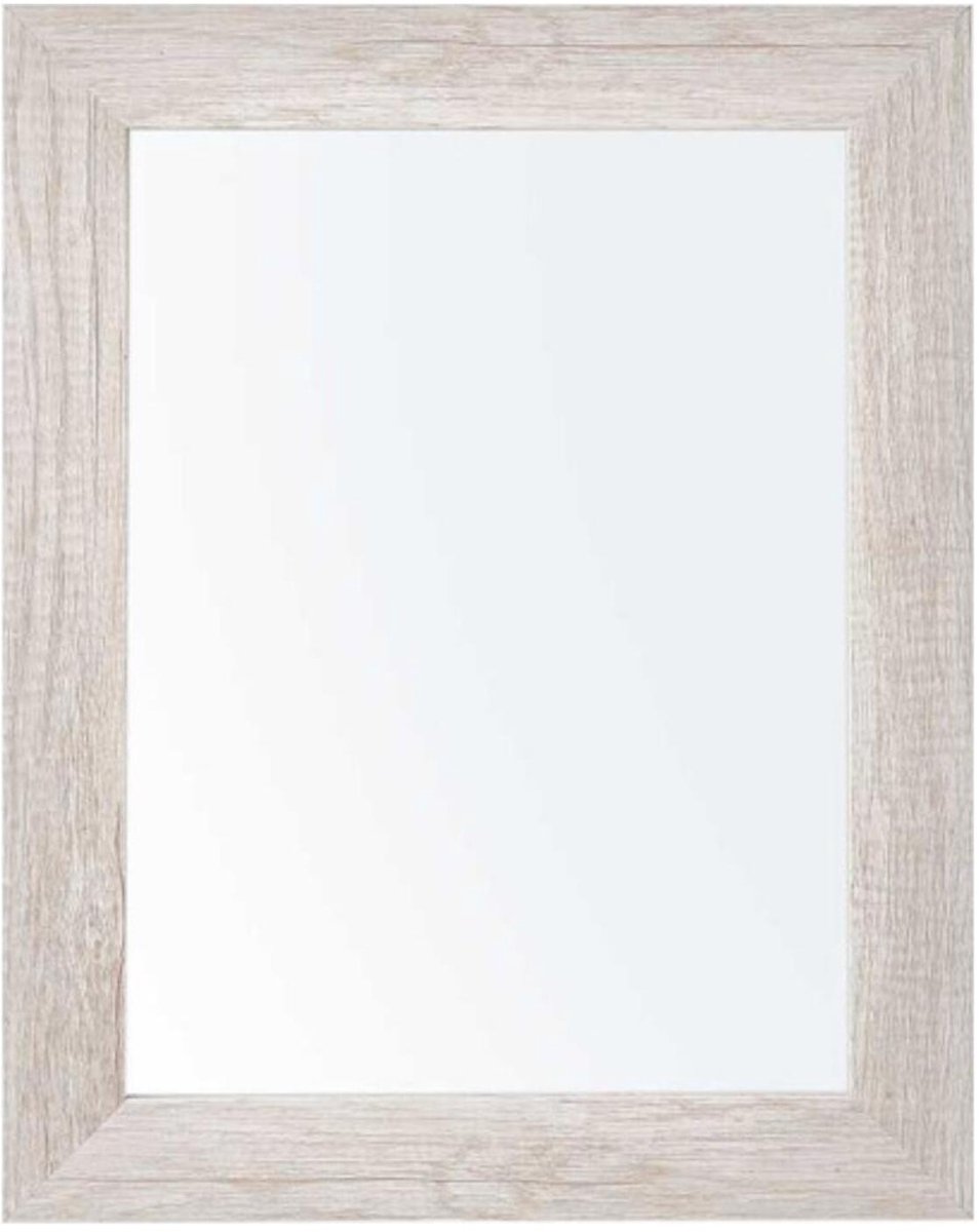 Giftdecor Wandspiegel Verona - grey wash wood - mdf frame - brede lijst - 38 x 48 cm - Gang - Toilet - Kamer