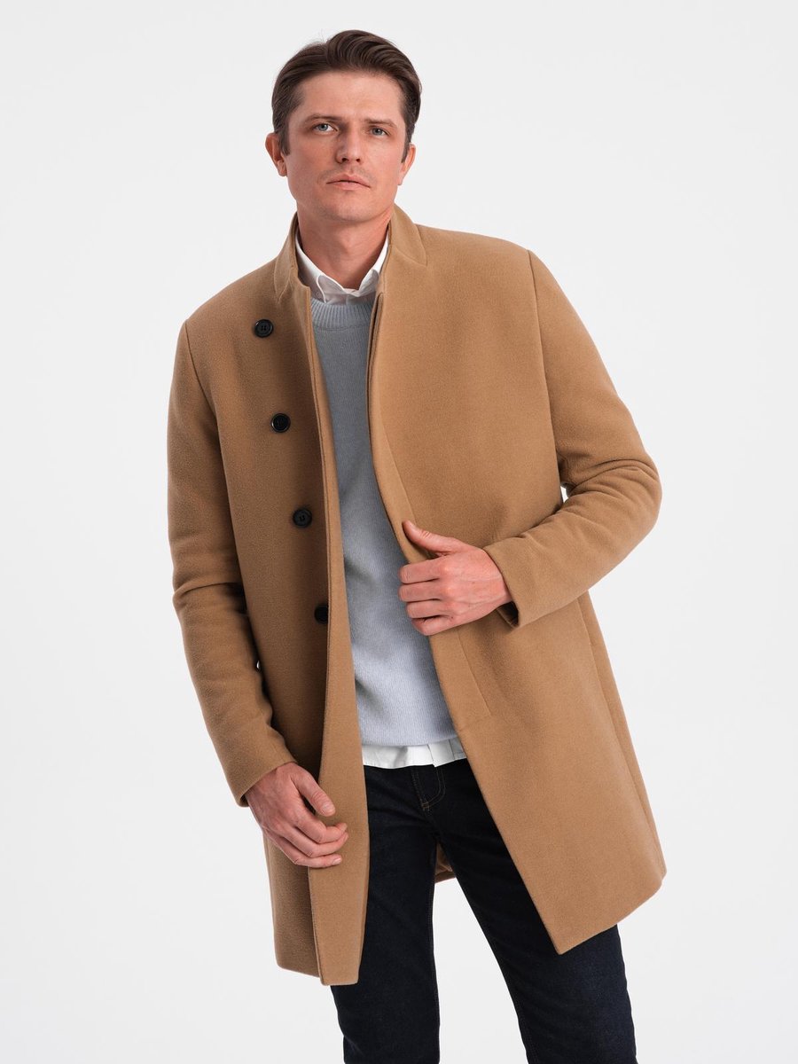 OMBRE Jas - polyester - knopen - gemeleerd Koffie S