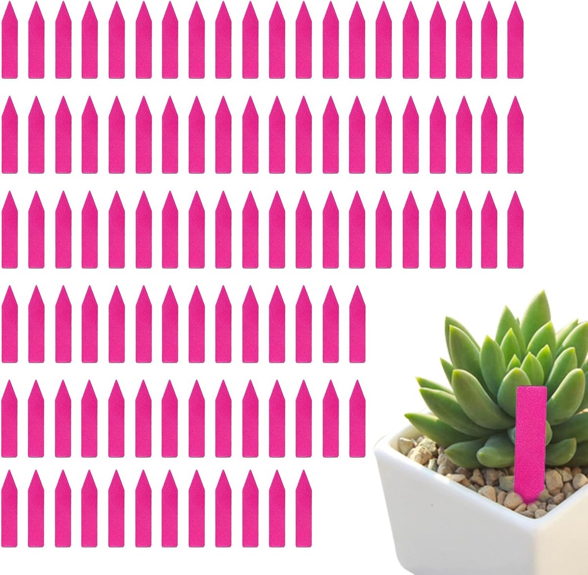 Plastic plantlabels roze, 300 stuks waterbestendige tuinsteeklabels voor bloemen groenten kruiden zaailingen