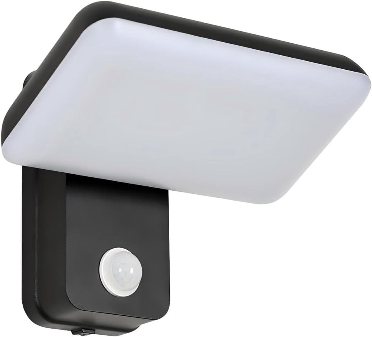Kantelbare LED Buitenlamp met Bewegingssensor - 16W Wandlamp Zwart IP65 - Warm Wit Licht voor Tuin en Terras