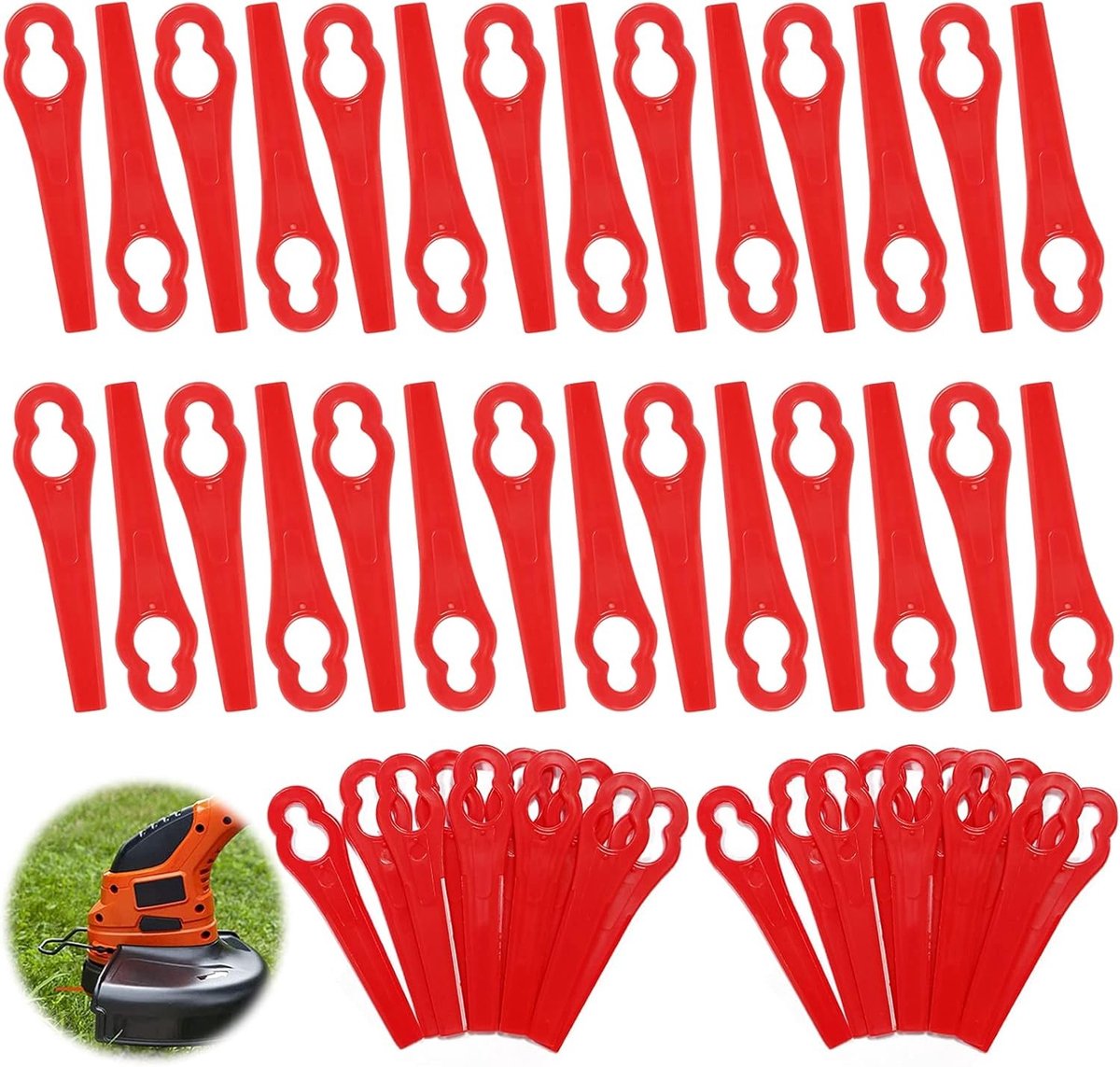 Grastrimmer Messen Set - Kunststof - Duurzaam en Betrouwbaar - Eenvoudig te Installeren - Voor Grasmaaiers en Trimmers