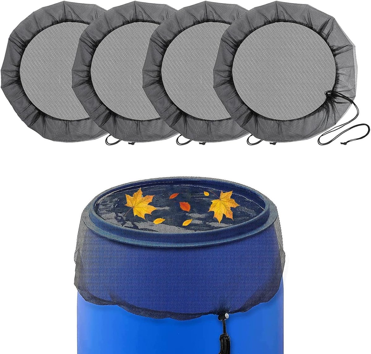 Regentonhoes - Polyester - Trekkoord voor optimale bevestiging - Verstelbaar voor verschillende diameters - Voor Regenwatervaten tot 95 cm