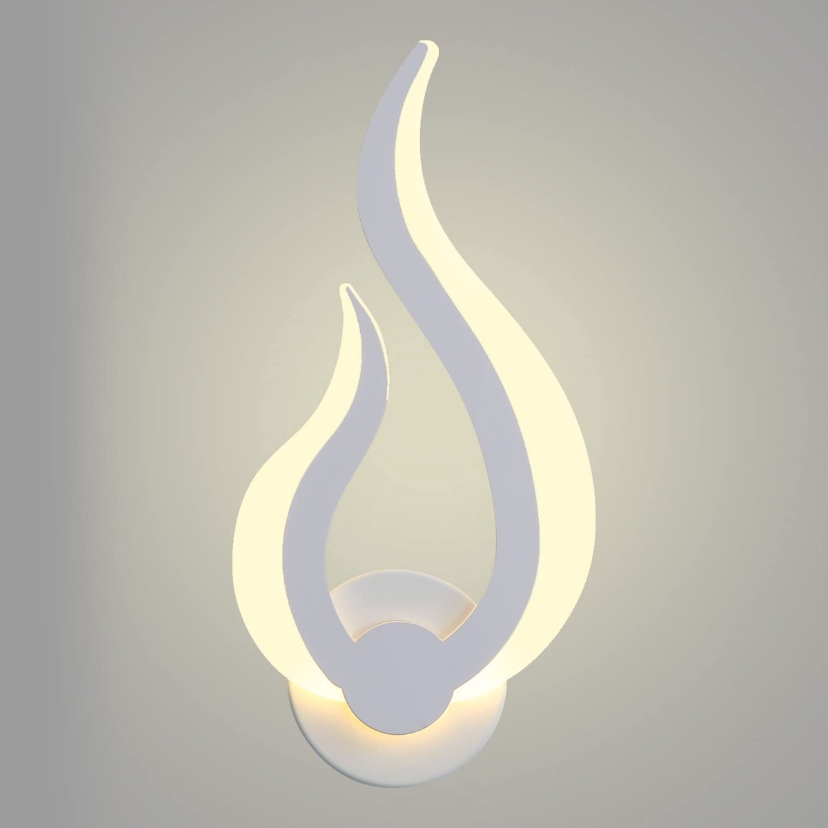 Riserva LED Wandlamp Binnen - 20W - 3000K Warm Wit - Witte Moderne Wandlamp met Vlamdesign voor Slaapkamer, Woonkamer en Hal