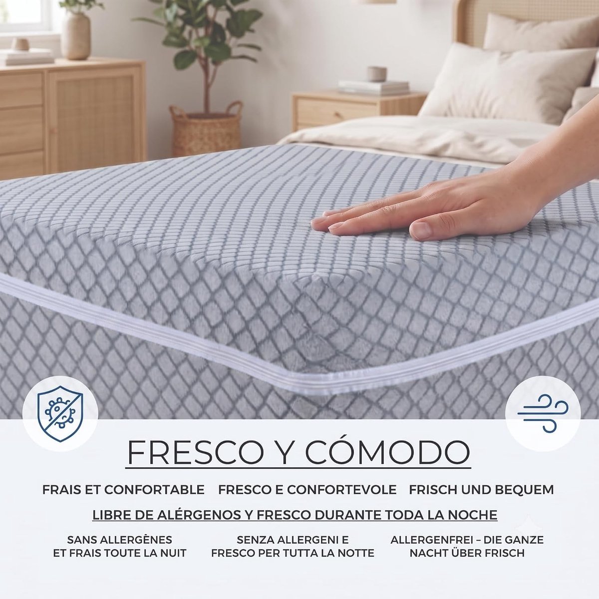 Matrashoes - Wit - Matrasbeschermer 140 cm - Gewatteerd Comfort - Voor Bedden