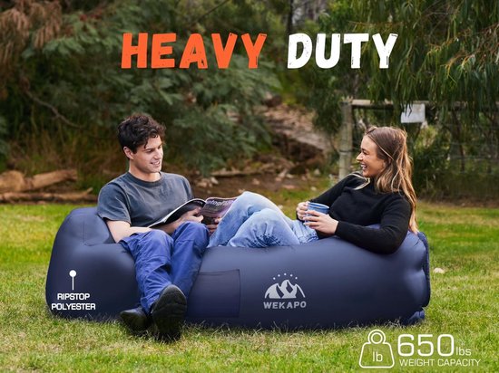 Opblaasbare Loungestoel zonder Pomp - Met Hoofdsteun - Waterafstotend en Lichtgewicht - 208 x 69 cm — afbeelding 2