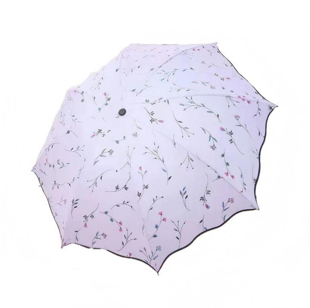 Paraplu – Diameter 96 cm – Hoogte 64 cm – Opvouwbare paraplu – Parasol – Geschikt voor zon en regen – UV-werende opvouwbare paraplu – Damesparaplu – Paraplu met zwarte UV-werende coating – Draagbare paraplu – Paraplu met print