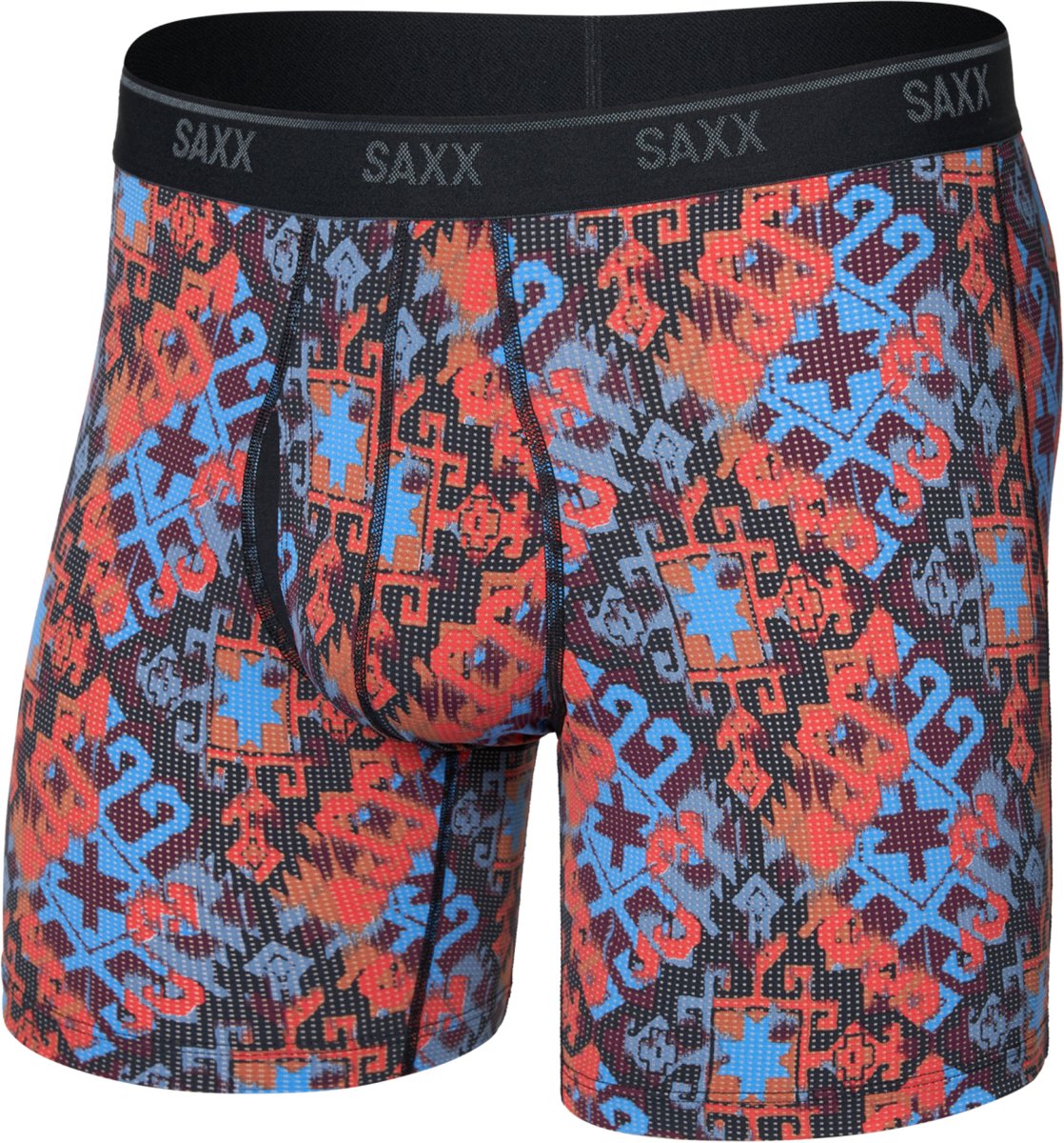 SAXX Heren Boxershort Quest Quick-Dry Mesh - Boxer met BallPark Pouch® - Onderbroek Sneldrogend & lichtgewicht - Heritage Weave - Multicolor - M