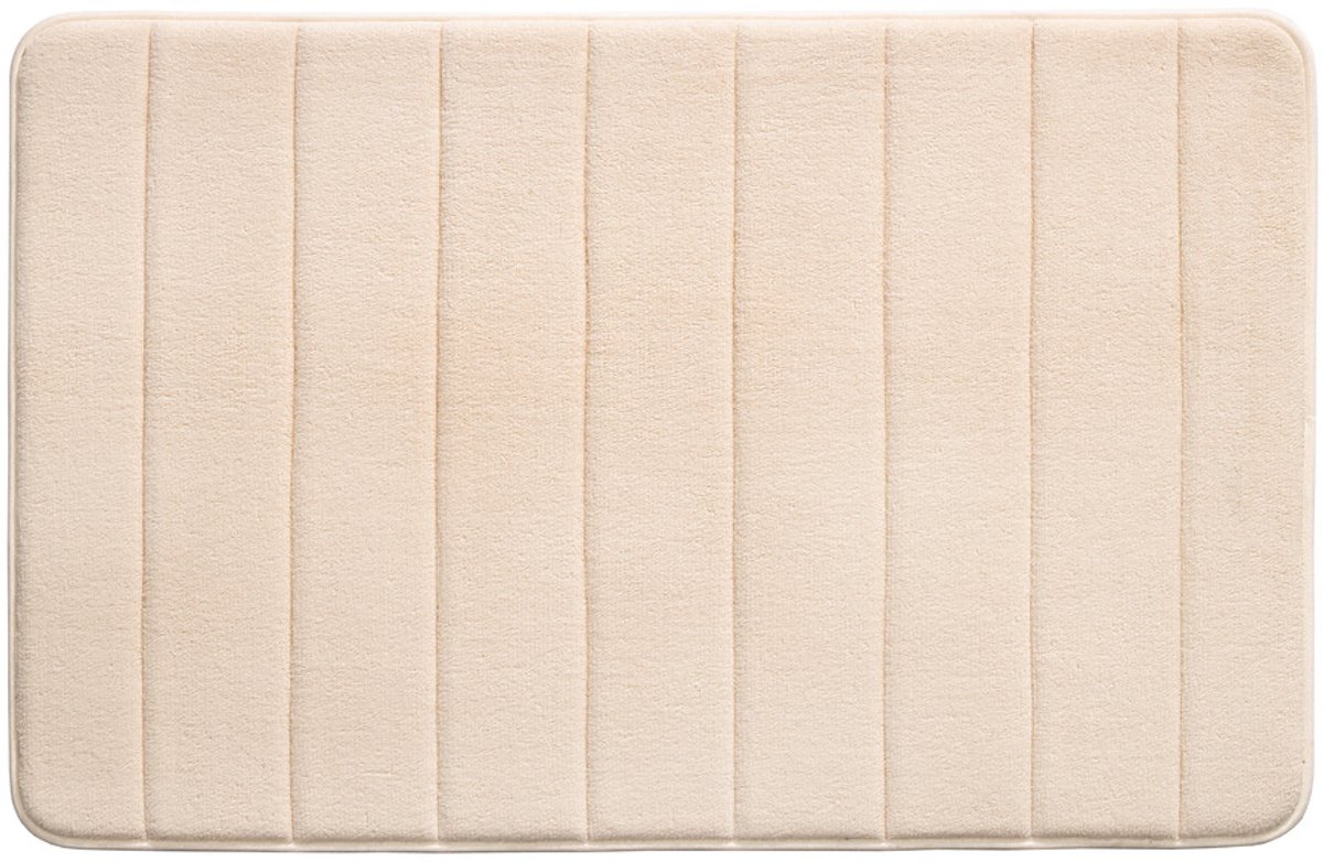 California Stripes Badmat 50x78 cm - Creme - Zachte Douchemat van Chenille - Badkamermat - Snel Waterabsorberend - Oeko-Tex Gecertificeerd