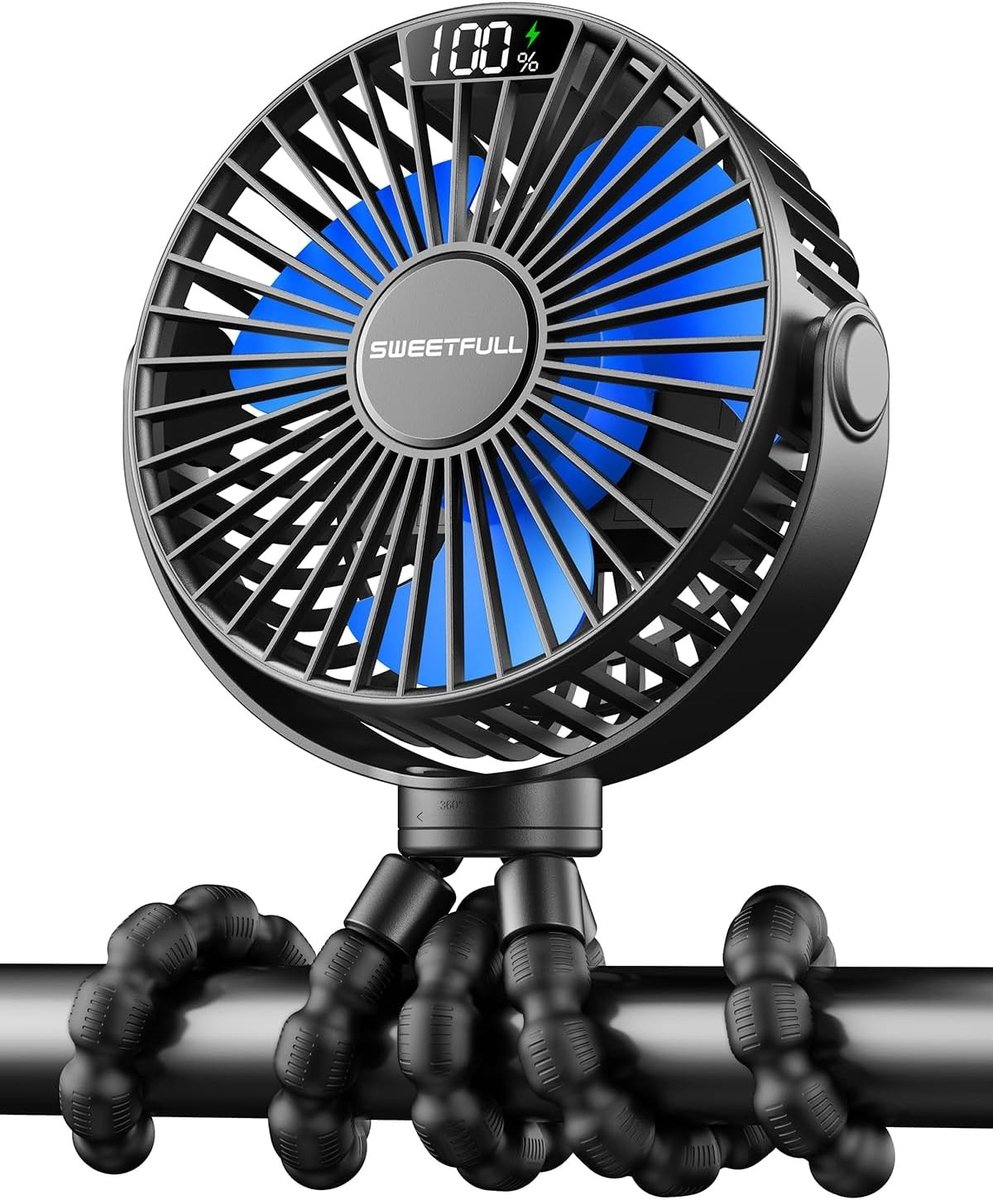 Mini Ventilator - Stille Handventilator - 4000 mAh Oplaadbare Batterij - 360° Draaibaar - Voor Draagbaar Gebruik