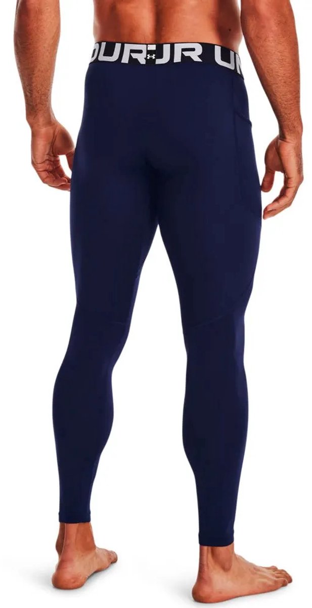 Under Armour UA CG Armour Leggings-BLU Heren Sportlegging - Midnight Navy - Wit — afbeelding 3