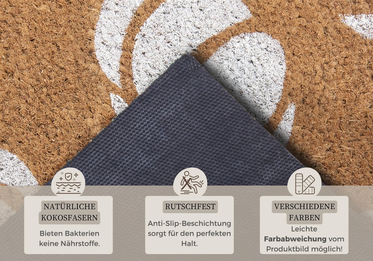 Deurmat Halloween 45 x 75 cm - Kokosmat met pompoen - Antislip voor hal en entree - ShopVlot