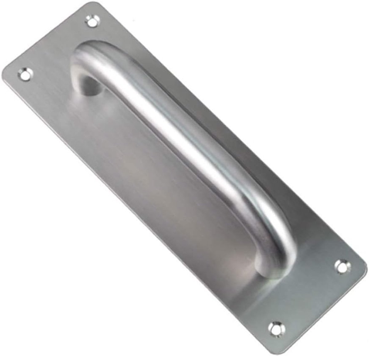RVS Deurhendel met Duw- en Trekplaat, Geschikt voor Branddeuren en Toiletten, Vierkant 200 x 65 mm