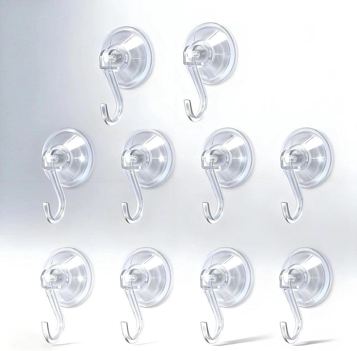 Extra sterke zuignaphaken, 10 stuks, boorvrij en verwijderbaar, ideaal voor badkamer, keuken en raam, belasting tot 5 kg