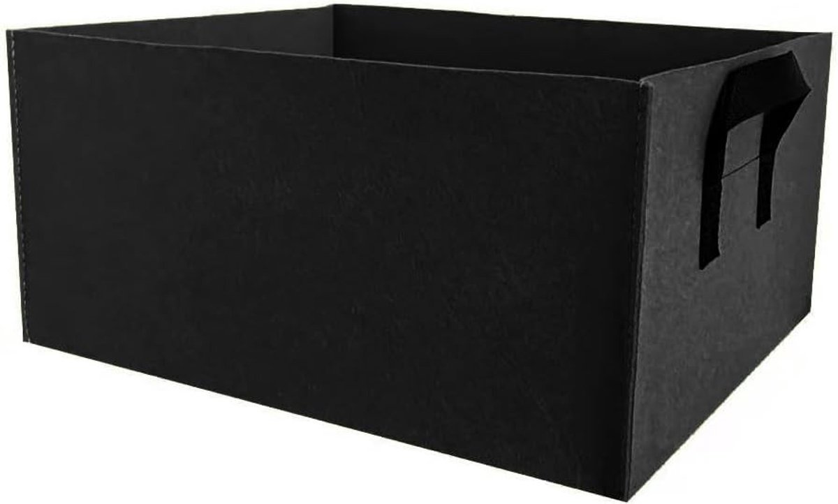 3 Stuks Zwarte Rechthoekige Niet-Geweven Tuinplanttassen voor Buiten - Groentetassen, Bloementassen en Kweekcontainers 100cm x 60cm x 20cm