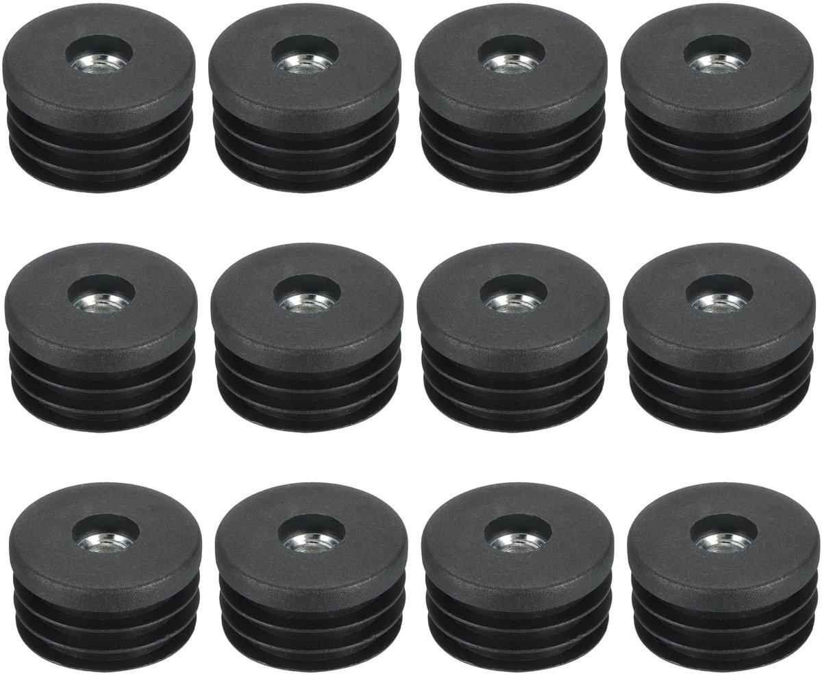 Inzetstukken en stoeldoppen 30 mm - ronde dopen - zwart kunststof - voor meubelpoten en wielen - ShopVlot