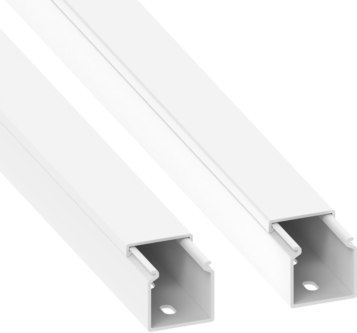 Kabelgoot 25x25 mm - PVC - met montagegat in de bodem - voor een nette afwerking - ShopVlot