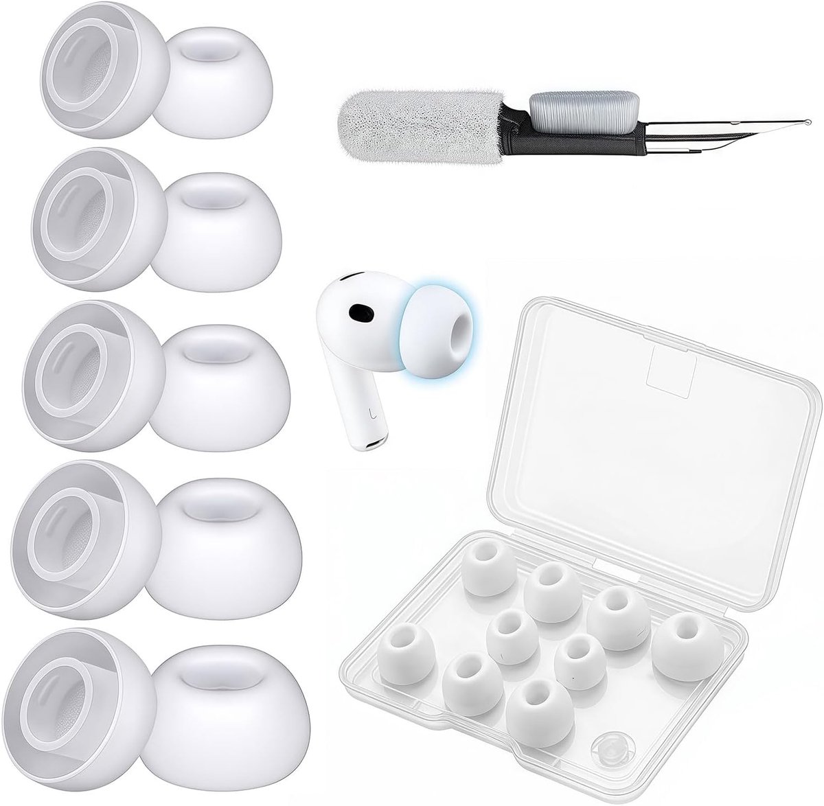 siliconen oordopjes XS–L - vervangende ear tips - noise cancelling - voor comfortabele pasvorm - ShopVlot