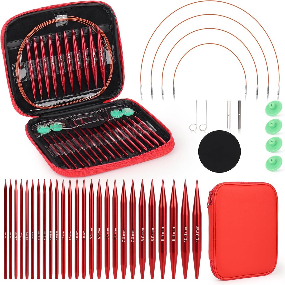 Coopay Interchangeable Circular Knitting Needles Set, 2.5-8mm Knitting Needles Set Replaceable, Knitting Needles - ShopVlot