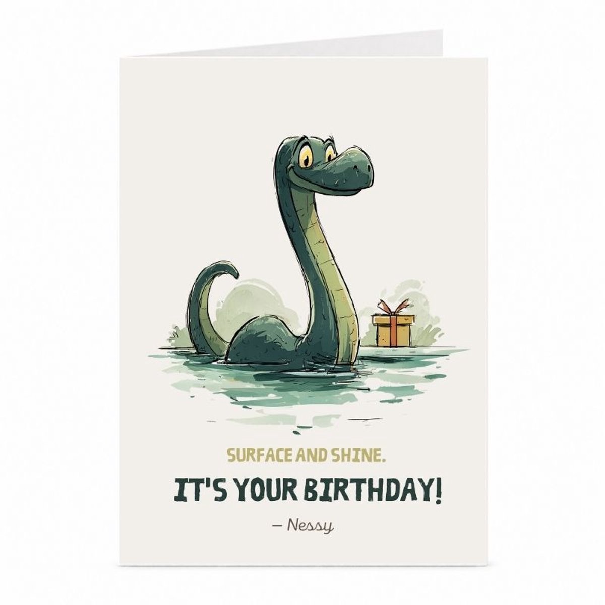 Loch Ness Monster - Verjaardagskaart - JustTheCardGuy - A6 met envelop